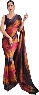 DIVUS Ready to wear Pre draped Prestitched one min readymade Designer Parywear saree with Unstitch Blouse