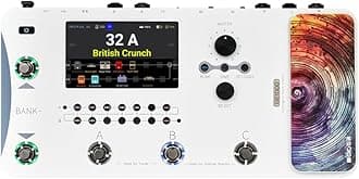 GE1000 Li White Guitar Multieffects Pedal Dual Effects Chains Processor with AI Equalization, 5" Touch Screen, 300+ Effects, Third-brand IRs, Stereo Sound Out Put, XLR, MIDI Port, Guitar/Bass
