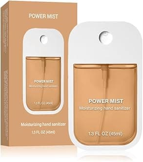 Power Mist Hydrating Hand Sanitizer Spray, Travel-Size 45ml/1.5 Fl oz Portable Cute Multi-Flavor Gentle Sanitizer for Adults (Caramel flavor)