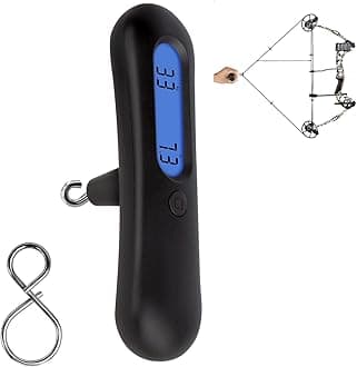 Archery Bow Scale 110 lbs/ 50kg Hanging Handheld Scale Multifunctional Digital Tune Scale Peak Weight/Hold Weight with Clear LCD Display for Recurve/Compound Bow (Black)