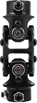SCITOO 3/4" DD x 3/4"-36 Spline Steering Shaft Universal U-Joint Black Double, 127mm Working Angle 35 Degree
