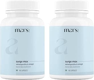 mars by GHC Surge Max | Contains Shilajit, Ashwagandha, Gokshura, Safed Musli Capsules | Helps Maintain Overall Health | 120 Capsules | (Pack Of 2) |