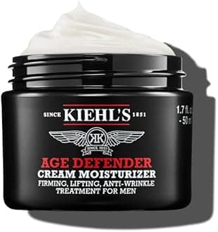 Age Defender Cream Moisturiser: Firming Moisturiser for Men with Linseed Extract, Reduces the Appearance of Wrinkles