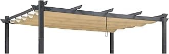 PURPLE LEAF Pergola Shade Cover for 11' X 13' Deck Porch Outside Outdoor Retractable Durable Fabric Canopy Replacement Top Only Beige