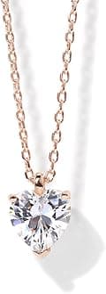 PAVOI 14K Gold Plated Cubic Zirconia Diamond Pendant Necklace for Women | Adjustable Slider