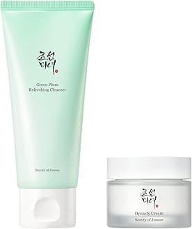 Green Plum Refreshing Cleanser (100ml, 3.38 fl.oz.) with Dynasty Cream Hydrating Face Moisturizer (50ml, 1.69 fl.oz.), Korean Skincare