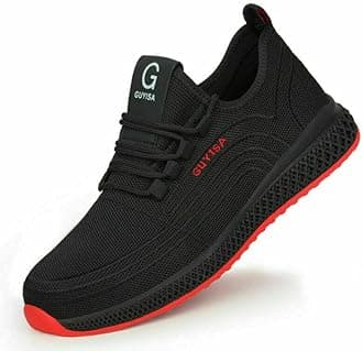 GUYISAUnisex Steel Toe Safety Shoes Lightweight Work Trainers Slip Resistant Breathable Protective Boots with Anti-Puncture Sole for Men and Women Industrial Construction Footwear