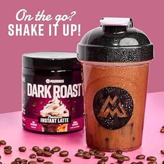 Premium All-Natural Dark Roast Instant Coffee Cold Brew Latte Mix - 10 Servings - High Caffeine, Rich & Flavorful, Gluten-Free, Convenient | MADRINAS