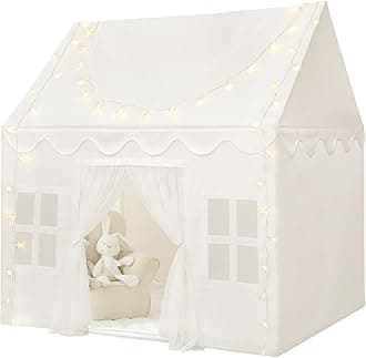 Wilwolfer Play Tent for Kids Indoor - Kids Tent Indoor Toddlers Large Playhouse Toddler Toy Birthday Gift for Boys & Girls Playroom Decor (White Playhouse)