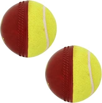 omtex Cricket Swing Ball (Half Tennis) - Cricket Training Ball Size 5.5, Diameter 2.5 cm, Pack of 2 | Ideal for Skill Training & Practice