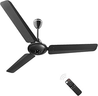 Efficio Alpha 1200mm BLDC Ceiling Fan with Remote Control | BEE 5 star Rated Energy Efficient Ceiling Fan | High Air Delivery with LED Indicators | 2 Year Warranty (Gloss Black)