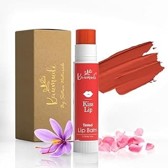 Kaumudi Handmade & 100% Natural 3in1 Lip Balm (Lip Tint | Cheek Tint | Eye Shadow) made with Rose & Saffron Essential oil | Best for Dry, Damaged & Chapped Lips | Hydrates & Moisturizes (Kiss Lip)