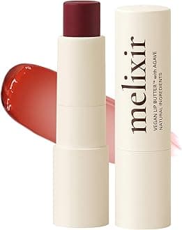 MelixirVegan Lip Butter #06 Lust Red(Tinted) (+11 more colors) 0.13oz, Bee Free, Petrolatum Free, Deep Nourishing Plant-Based Vegan Chapstick, Vegan Lip Balm for Dry, Cracked and Chapped Lips