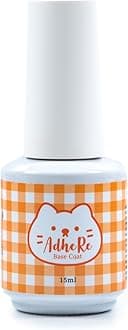 ADHERE Peel Off Gel Base Coat - UV LED Light Peelable Base Gel Polish, 15ml, No Filing Soaking-off for Easy Nail Removal, Perfect for Beginners & DIY Home Use