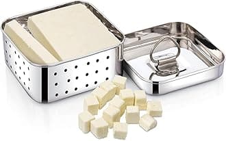 faasStainless Steel Square Paneer Maker/Tofu/Mould/Press Maker/Strainer (500 Ml), 13 x 13 x 5.5 Centimeters, Silver