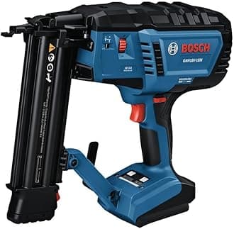 BOSCH GNH18V-18MN 18 Gauge 18V Brushless Nailer, Cordless Power, Holds up to 2,000 Nails per Charge, One Hand Activation, Tool-Free Jam Cleaning, Dual