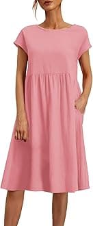 Womens Summer Dresses Fashion 2025 Short Sleeve Spring Mini Dress Casual Beach Vacation Clothes Dresses