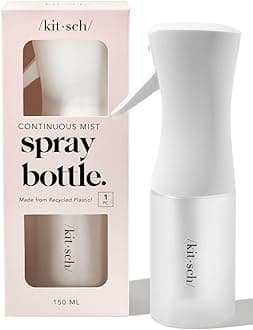 Continuous Spray Bottle for Hair – Fine Mist Water Mister & Water Spray Bottle – Recycled Hair Spray Bottle – Spray Bottles for Cleaning, Styling, Plants & More – White, 150ml