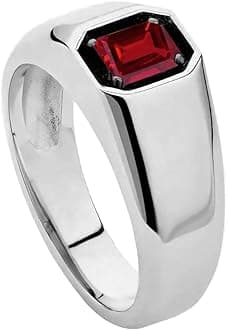 10K 14K 18K Gold Men's 2 Carat Emerald Cut Gemstone Ring Custom Gemstone Birthstone Pinky Ring for Men Jewelry Gift for Him