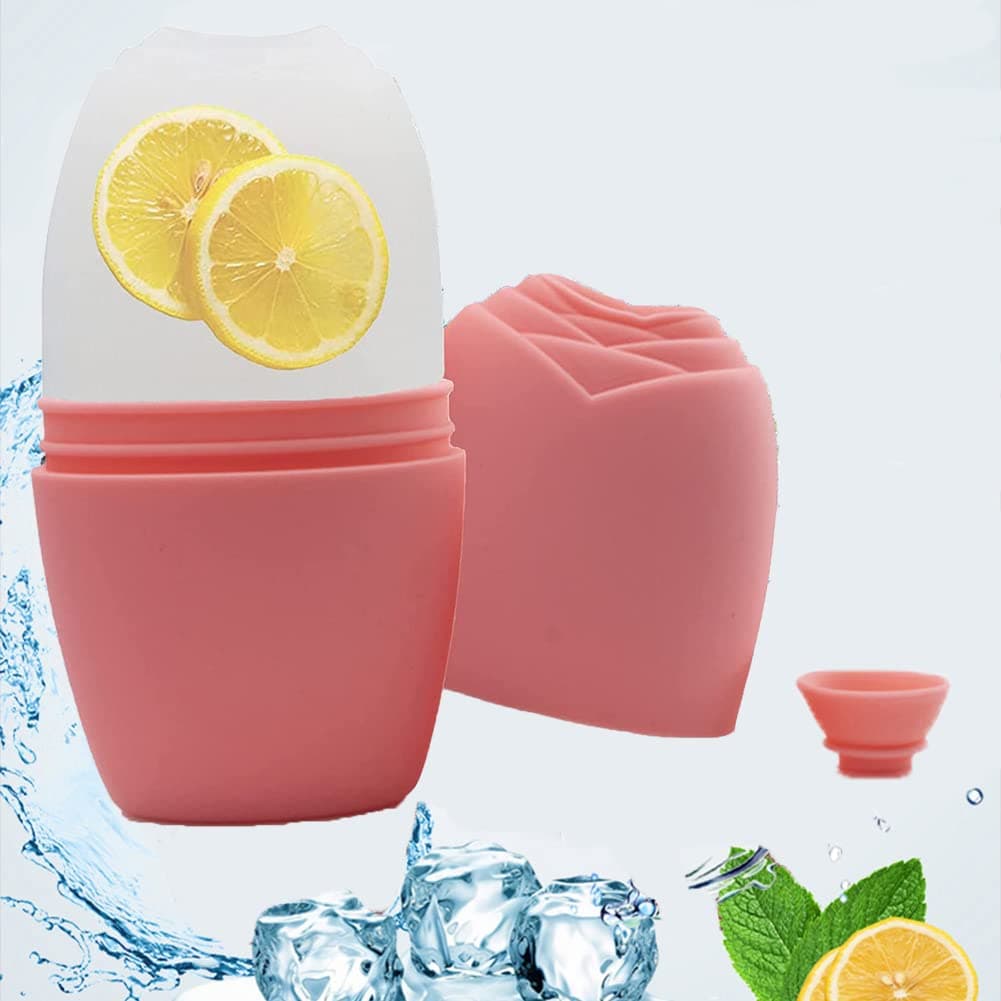 Ice Face Roller, Ice Roller for Face and Eyes Face Ice Roller for Eye Puffiness, Brighten & Tighten Skin, Icing The Skin Remove Fine Lines Shrink Pores, Enhance Skin Elasticit - Black (Pink)