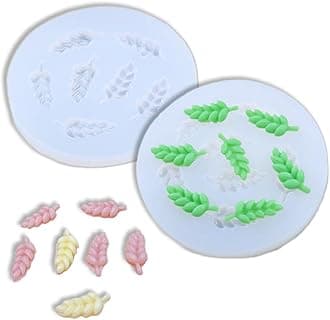 2Pcs 7-cavity wheat ear shape silicone Molds for DIY Cake Fondant Biscuit Cookies Sugar Pudding Chocolate Hard Candies Dessert Sugar Cupcake Decor