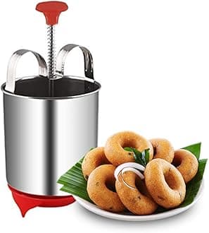Suzec Vada Maker Stainless Steel for Kitchen | Medu Vada Maker Machine, Vada Maker for Mendu Vada Silver Pack of 1