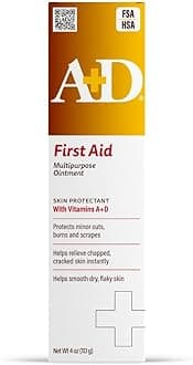 First Aid Multipurpose Healing Ointment - Moisturizing Skin Protectant for Dry Cracked Heels, Elbows, Hands and Lips - Protects Minor Cuts, Burns, & Scrapes – 4 oz Tube
