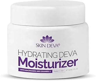 SKIN DEVA Hydrating Moisturizer Cream with Niacinamide & Ceramide Daily Face Cream| Oil Free, Protect, Smooth and Moisturizer, All Day Hydration and Plump Skin, Clean Vegan & Cruelty Free - (2 Fl oz)