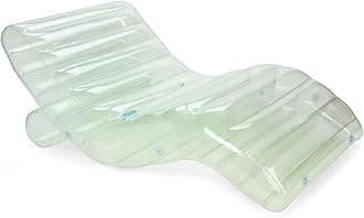 FUNBOY Giant Inflatable Luxury Seaglass Green Chaise Lounger, Chair Pool Float for Adults, Transparent Seaglass Green Material, Perfect for a Summer Pool Party