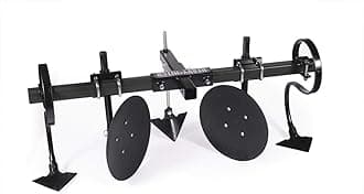 Heavy Hitch Multi-Purpose Disc Cultivator Garden Bedder 3-Point Attachment with S-Tines and Row Maker Insert Powdercoated in Black | USA Made for Compact/Sub-Compact Tractors