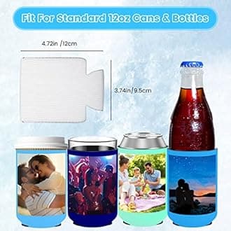 150 Pack Custom Can Cooler Sleeves Bulk Personalized Insulated Beverage Can Cooler with Photo Text Image for Wedding Birthday Party