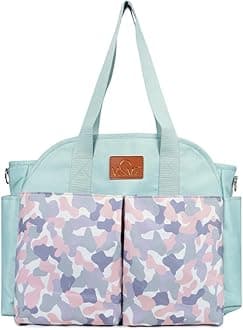 VISMIINTREND Customized Tote Diaper Bag for Mother | Diaper Bag for Mom for Travelling, Hospital | Maternity Baby Diaper Handbag| Gift for New Mom | Baby Shower Gift for Boy, Girl | Sky Blue