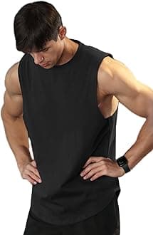 Viisendy ProMen's Athletic Tank Tops Vest Workout Bodybuilding Workout Gym Shirts Cotton Cut Out Sleeveless Muscle Tees