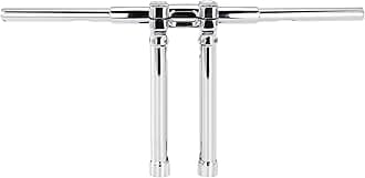 12" Rise 1-1/4" Fat Narrow T Handlebar Compatible with 1996-2017 Harley Sportster Dyna Softail, Chrome