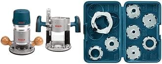1617EVSPK Wood Router Combo Kit + BOSCH RA1128 Router Template Guide Set