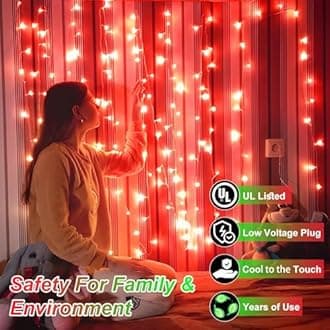 750 LED 256ft Outdoor Christmas Lights, Super Long String Lights 8 Modes Timer Memory, Outsite Waterproof Dark Green Wire Fairy Light Strings for Xmas Tree Wedding Holiday Party Decorations Red