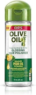 Olive Oil Glossing Hair Polisher 177ml/6floz - Frizz Control, Shine, and Humidity Protection | Lightweight, Healthy Shiny Hair | Adds Gloss and Tames Frizz