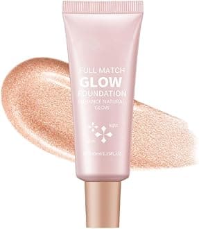 Full Match Glow Foundation, Enhance Foundation Natural Glow, Professional Coverage for a Flawless Look (Light, Large)