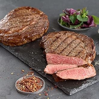 Premium Boneless Ribeye Steak, 6 count, 10 oz each - Pairs perfectly with twice baked potatoes with cheddar & bacon - Perfect for Special Moments and Cooking Instruction from Kansas City Steak Company