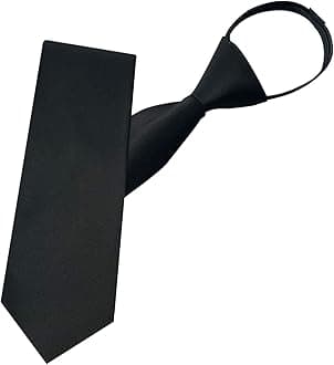 Pre-tied Adjustable Zipper Neck Ties for Men 3.15' 'Mens Necktie for Office Graduation School Uniforms