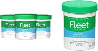 Fleet Laxative Glycerin Suppositories for Constipation, 50 Count, 3 Pack and 1 Jar Aloe Vera, 50 Count