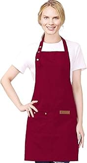 Kitchen Cooking Apron for Women Men with Big Pockets Canvas Waterproof Aprons for Server Pottery Artist Chef Apron