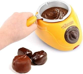 DHARM IMPEX Durable Hot Chocolate Melting Pot Electric Fondue Melting Machine Set, Cups Set,DIY Tool EU Plug Stainless Steel&Plastic DIY Kitchen Tool
