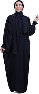 Elegant One-Piece Abaya and Prayer Dress Crepe Solid Color | Lightweight and Comfortable | Hijab Abaya Suit