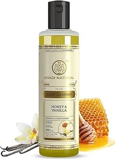 Khadi Natural Honey & Vanilla Hair Shampoo | Herbal Shampoo for Soft Hair | Shampoo for Hair Growth | Anti-Dandruff Shampoo | Suitable for All Hair Types | 210 ml