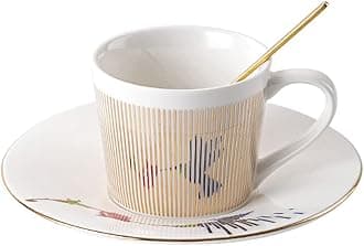 Mirror Cups and Saucers (Bird), Mirror Reflection coffee mug, Reflection Coffee Cup, Tea Cups and Saucers Sets for Women Wedding Party Afternoon Tea