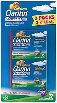 Children's Chewable 5mg. Non-Drowsy 24 Hour, 72 Tablets