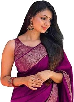 Pure Banarasi Style Women's Kanjivaram Silk Sari with Wedding Blouse (Yatri)