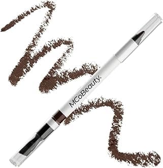 MCoBeauty - Dual-Ended Pro Eyeliner - Rich Brown - Pencil with Built-In Angled Brush - Creamy Crayon for Precision, Smudging and Blending - Eyeliner Tool