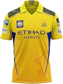 JUSBALL - THALA DHONI Yellow CHENNAI Cricket Jersey 2025/26 for (Kids & Mens)